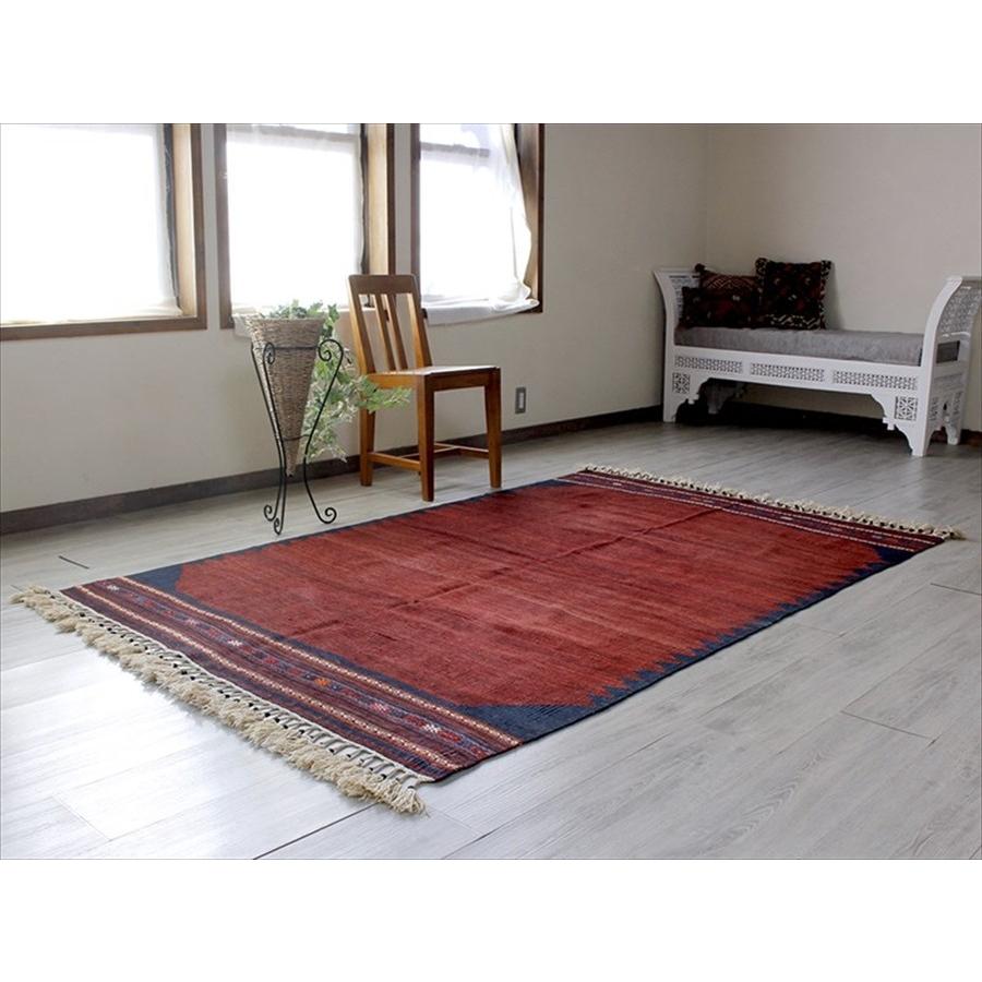 オールドキリム バルケスィル カリヨラ 224x140cm レッド＆ネイビー