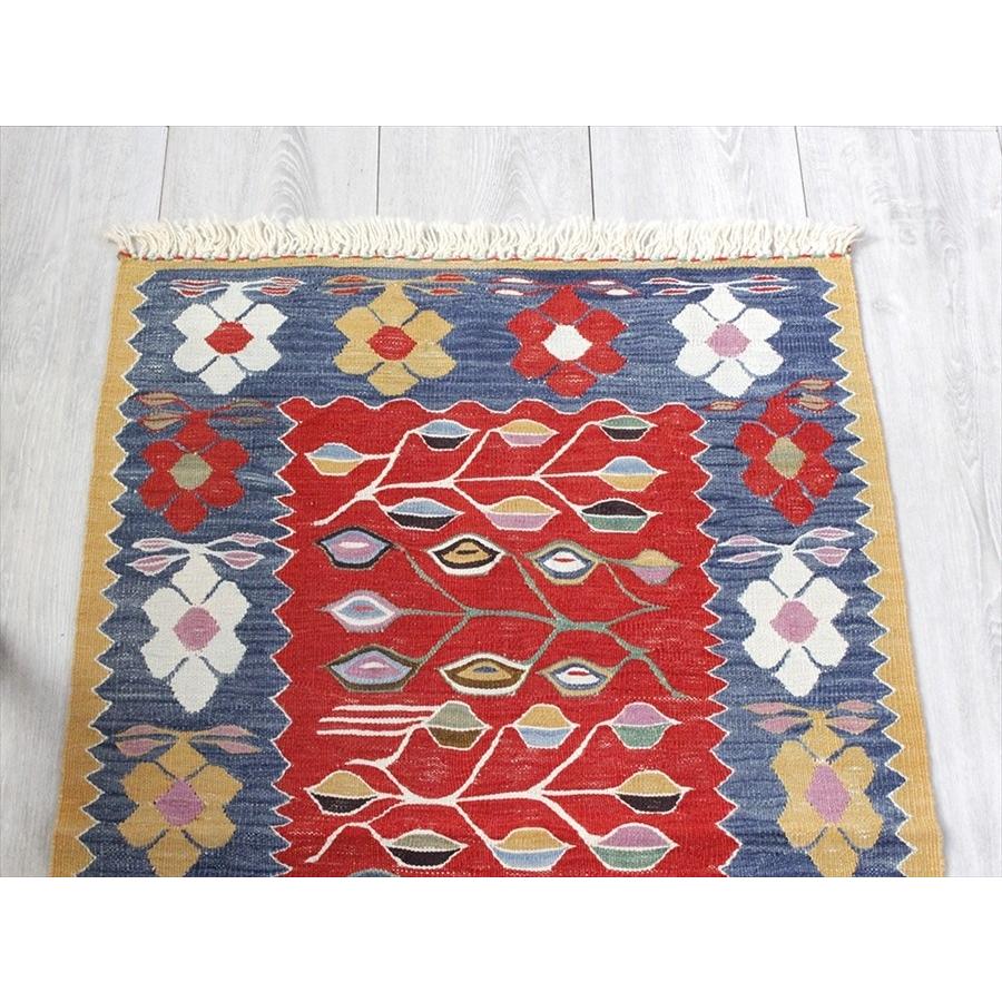 美品新品　キリム　手織り Turkish Kilim 手織りの草木染キリム コンヤ ヤストゥクサイズ 97x63cm
