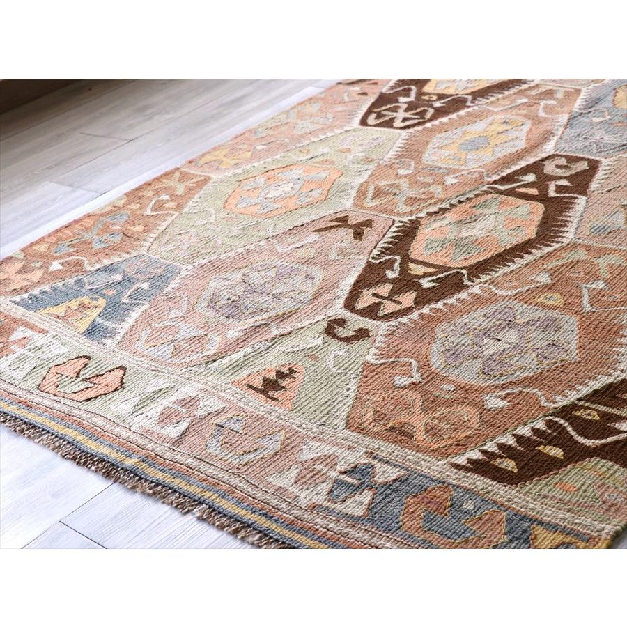 オールドキリム アンタルヤ　ケッレ 260x120cm 連なるエリベリンデ バラック_3