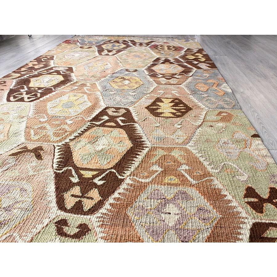 オールドキリム アンタルヤ　ケッレ 260x120cm 連なるエリベリンデ バラック_9