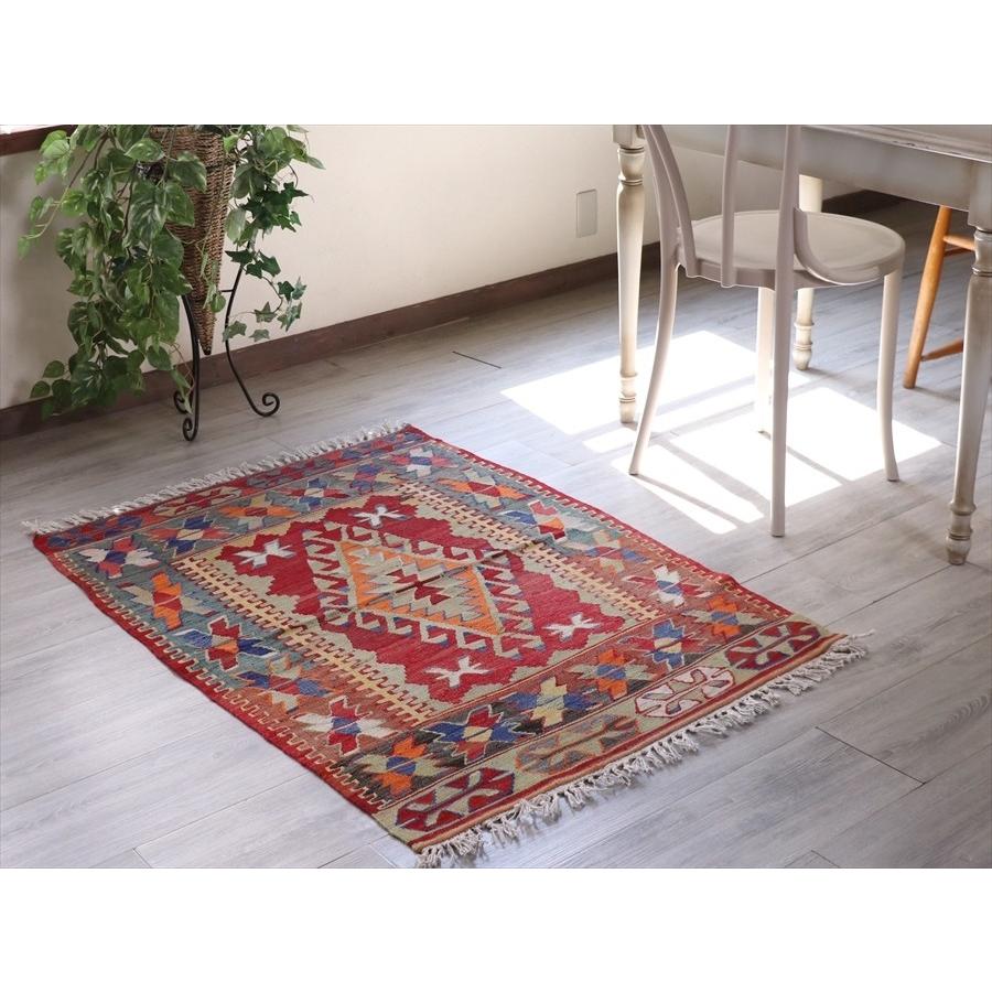 【新登場】 オールドキリム・チャル　チェイレキ 120x87cm レッド＆オレンジ 【V1357740618】(48070円)