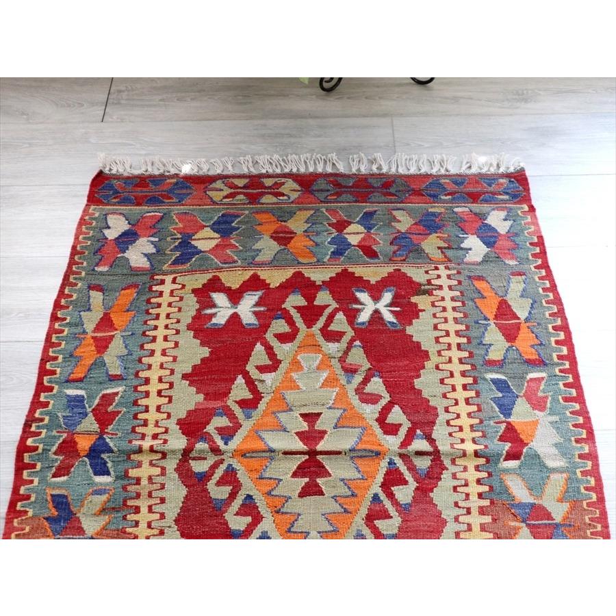 【新登場】 オールドキリム・チャル　チェイレキ 120x87cm レッド＆オレンジ 【V1357740618】(48070円)