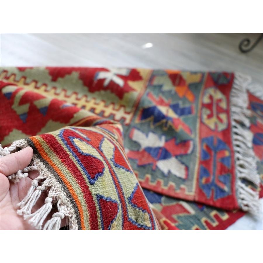 【新登場】 オールドキリム・チャル　チェイレキ 120x87cm レッド＆オレンジ 【V1357740618】(48070円)