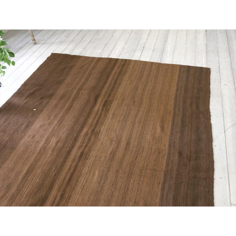 オールドキリム 無染色のブラウングラデーション 242x172cm トルコ南部