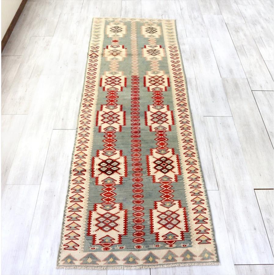 オールドキリム　ランナー オールドキリム ブルガリア ランナー 284x88cm 花のようなベレケットの