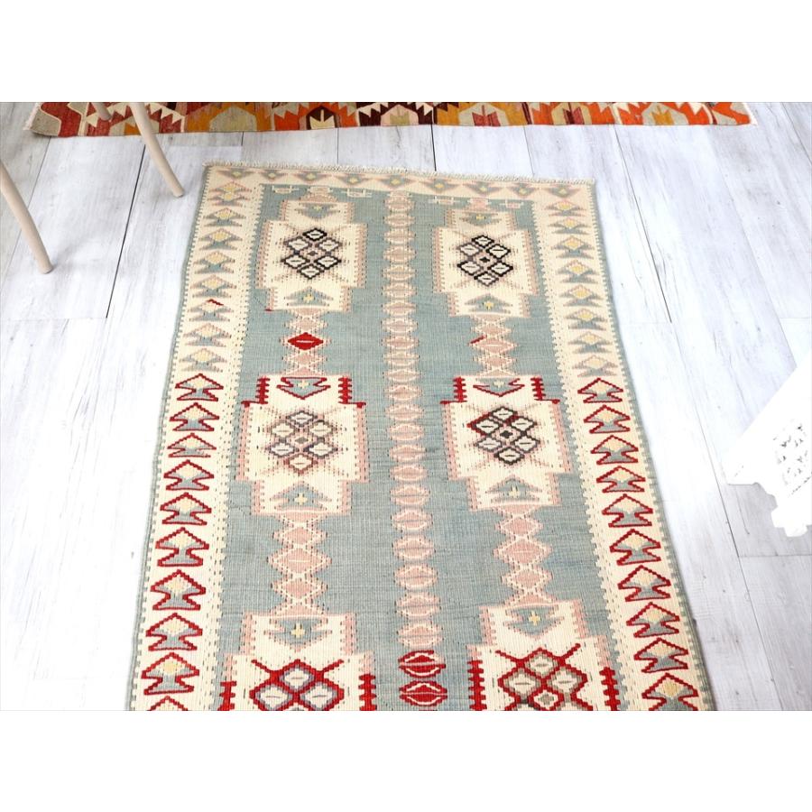 オールドキリム ブルガリア ランナー 284x88cm 花のようなベレケットの