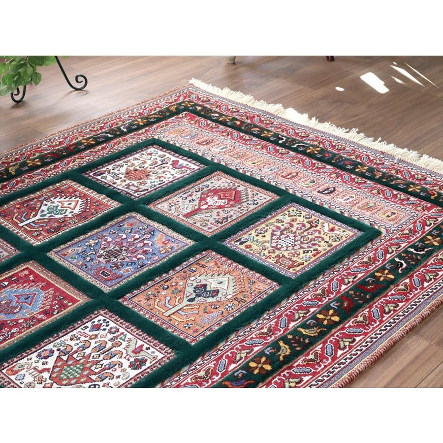 バルーチスマック シルジャンキリム 153x115cm グリーンのトレリス