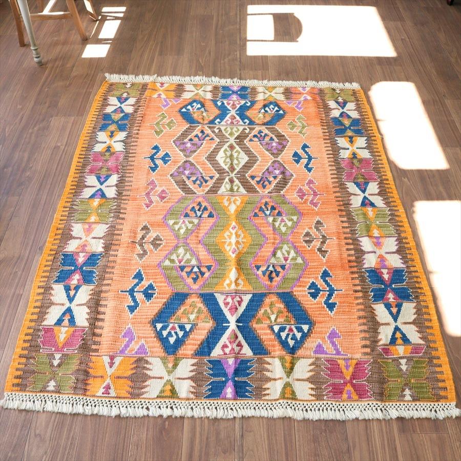 色にこだわるワンランク上のカイセリキリム セッヂャーデ 169x141cm 雄羊の角と翼を広げた鳥のモチーフ | ブランド登録なし