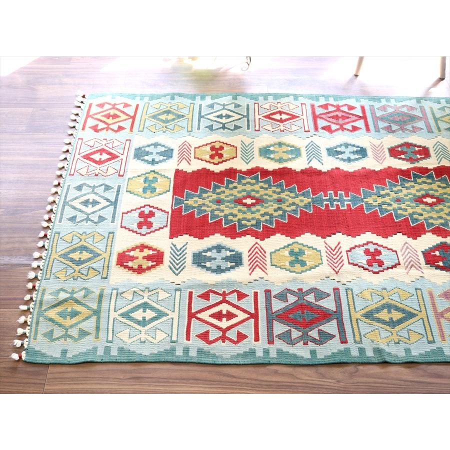 トルコの手織りキリム セッヂャーデ 173x117cm ドラゴンのモチーフ