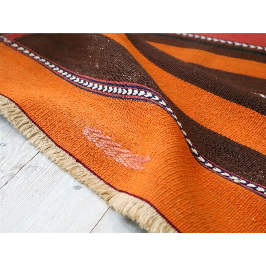 オールドキリム アダナ 123x75cm 暖色系のボーダーデザイン | ブランド登録なし | 07