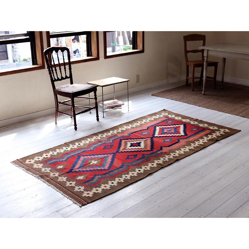 オールドキリム シラーズ 218x107cm ハムセ連合/ジグザグのひし形　草木染め | ブランド登録なし | 01