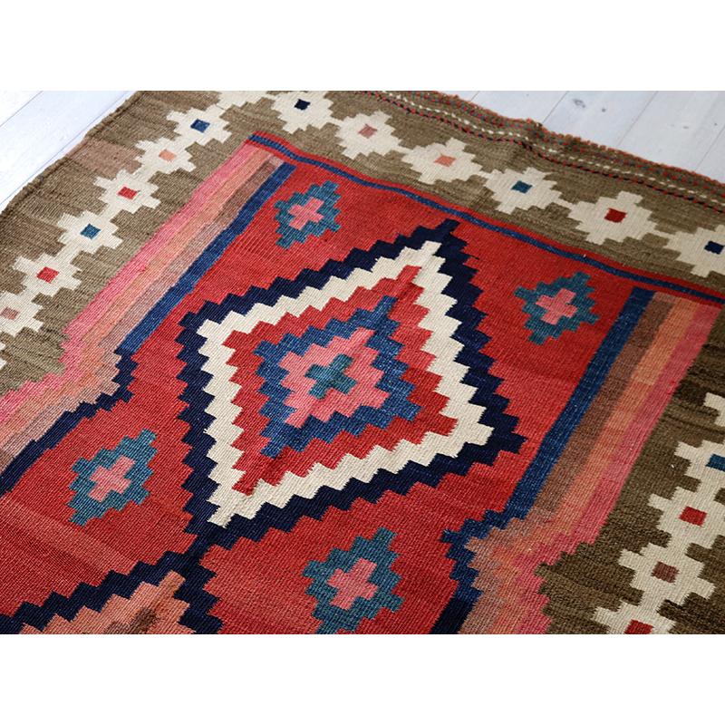 オールドキリム シラーズ 218x107cm ハムセ連合/ジグザグのひし形　草木染め | ブランド登録なし | 02