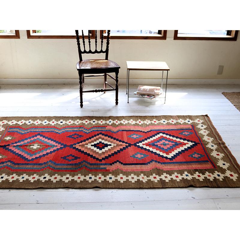 オールドキリム シラーズ 218x107cm ハムセ連合/ジグザグのひし形　草木染め | ブランド登録なし | 07