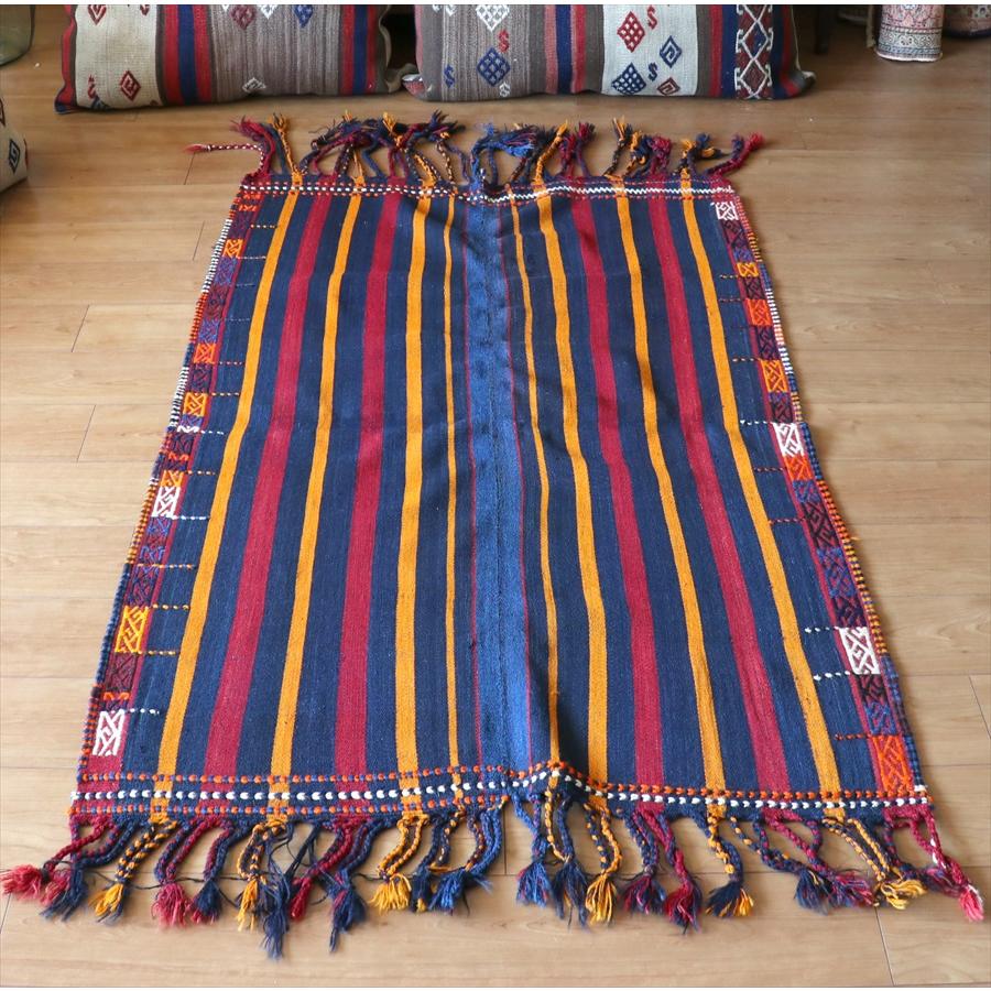 オールドキリム マナストゥル 153x94cm ボルドーと紺のストライプ