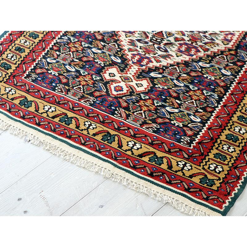 草木染めのセネキリム 258x61cm ランナー 花束のモチーフ/5つの六角形 | ブランド登録なし | 06