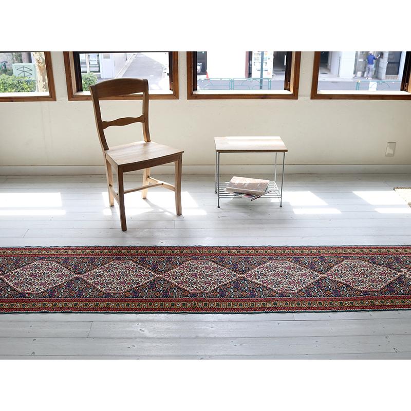 草木染めのセネキリム 258x61cm ランナー 花束のモチーフ/5つの六角形 | ブランド登録なし | 07