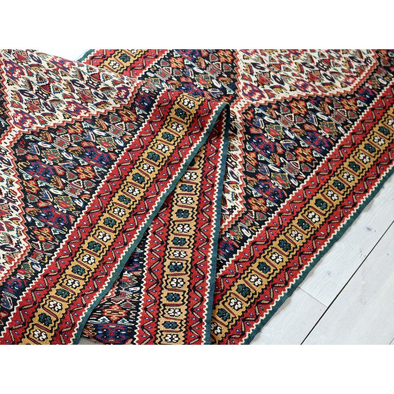 草木染めのセネキリム 258x61cm ランナー 花束のモチーフ/5つの六角形 | ブランド登録なし | 08