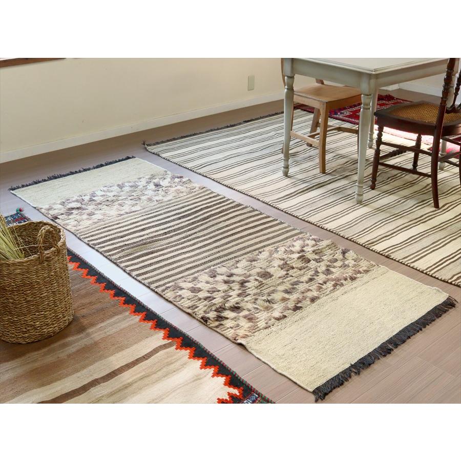 オールドキリム カシュカイ 213x86cm サドルバッグを開いたピース 