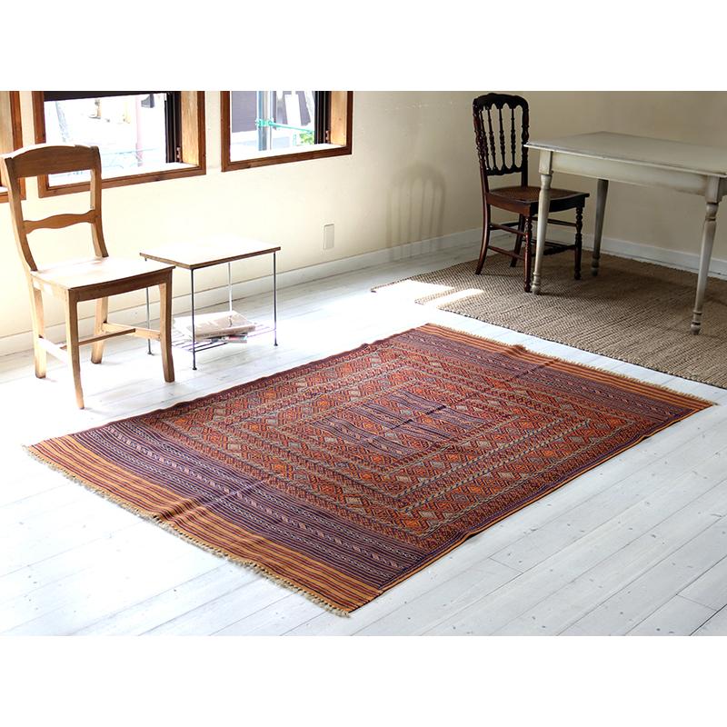 シルジャンキリム　スザンニ織り 198x130cm 細かな織りの幾何学モチーフ | ブランド登録なし | 01