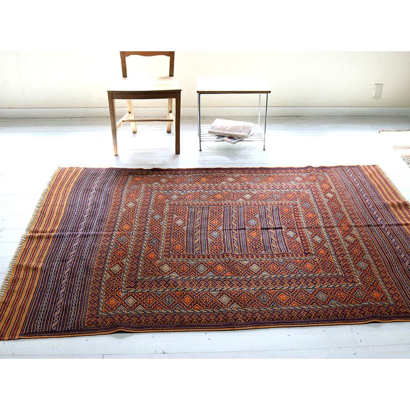 シルジャンキリム　スザンニ織り 198x130cm 細かな織りの幾何学モチーフ | ブランド登録なし | 07