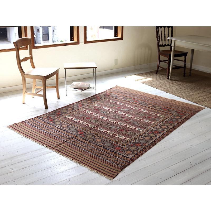 シルジャンキリム　スザンニ織り 203x140cm 細かな織りの幾何学モチーフ | ブランド登録なし | 01