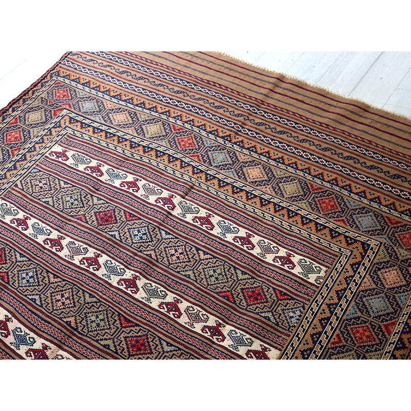 シルジャンキリム　スザンニ織り 203x140cm 細かな織りの幾何学モチーフ | ブランド登録なし | 02