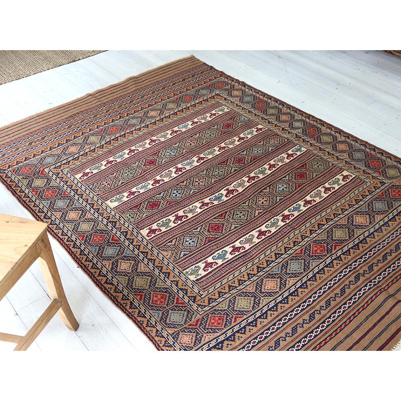 シルジャンキリム　スザンニ織り 203x140cm 細かな織りの幾何学モチーフ | ブランド登録なし | 03