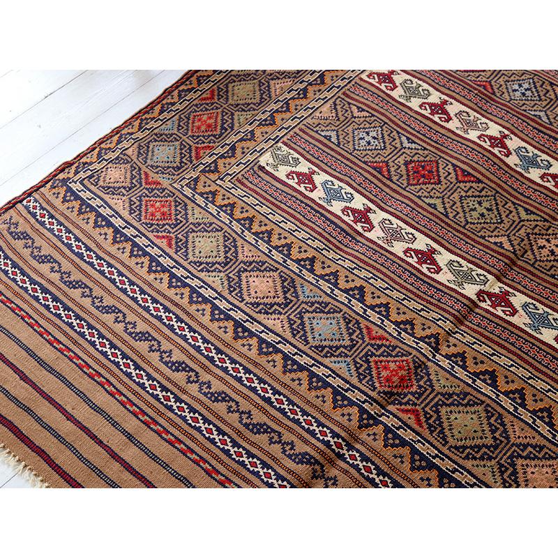 シルジャンキリム　スザンニ織り 203x140cm 細かな織りの幾何学モチーフ | ブランド登録なし | 04