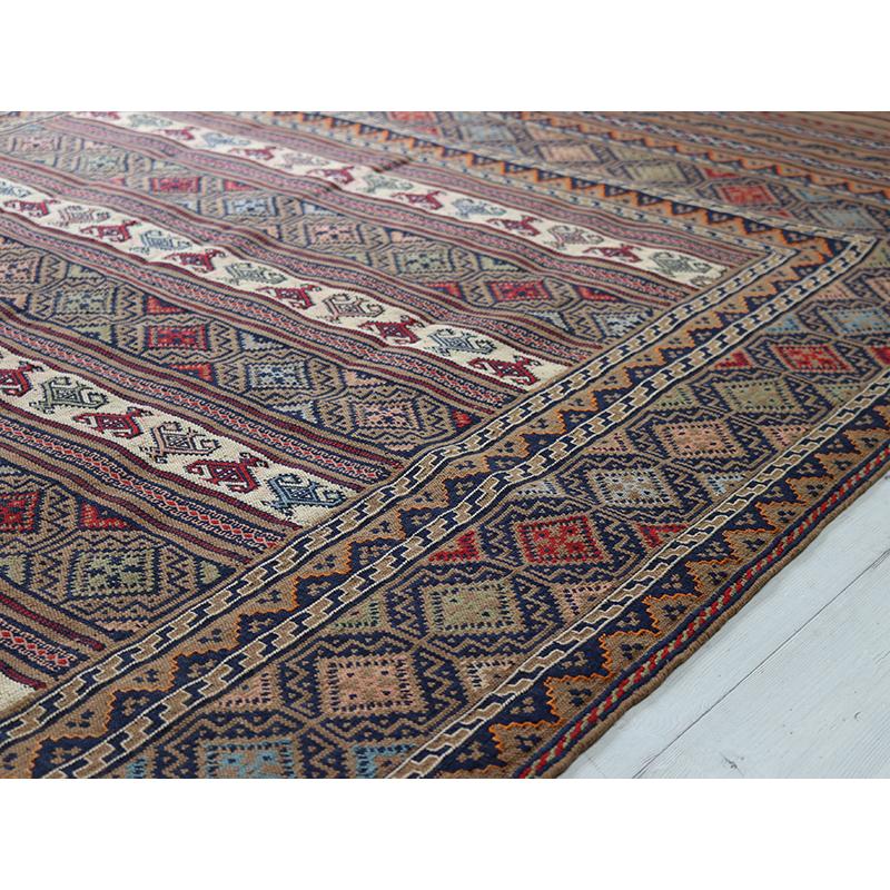 シルジャンキリム　スザンニ織り 203x140cm 細かな織りの幾何学モチーフ | ブランド登録なし | 06