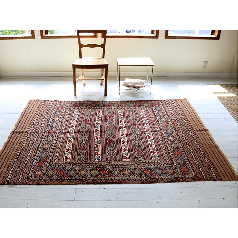 シルジャンキリム　スザンニ織り 203x140cm 細かな織りの幾何学モチーフ | ブランド登録なし | 08