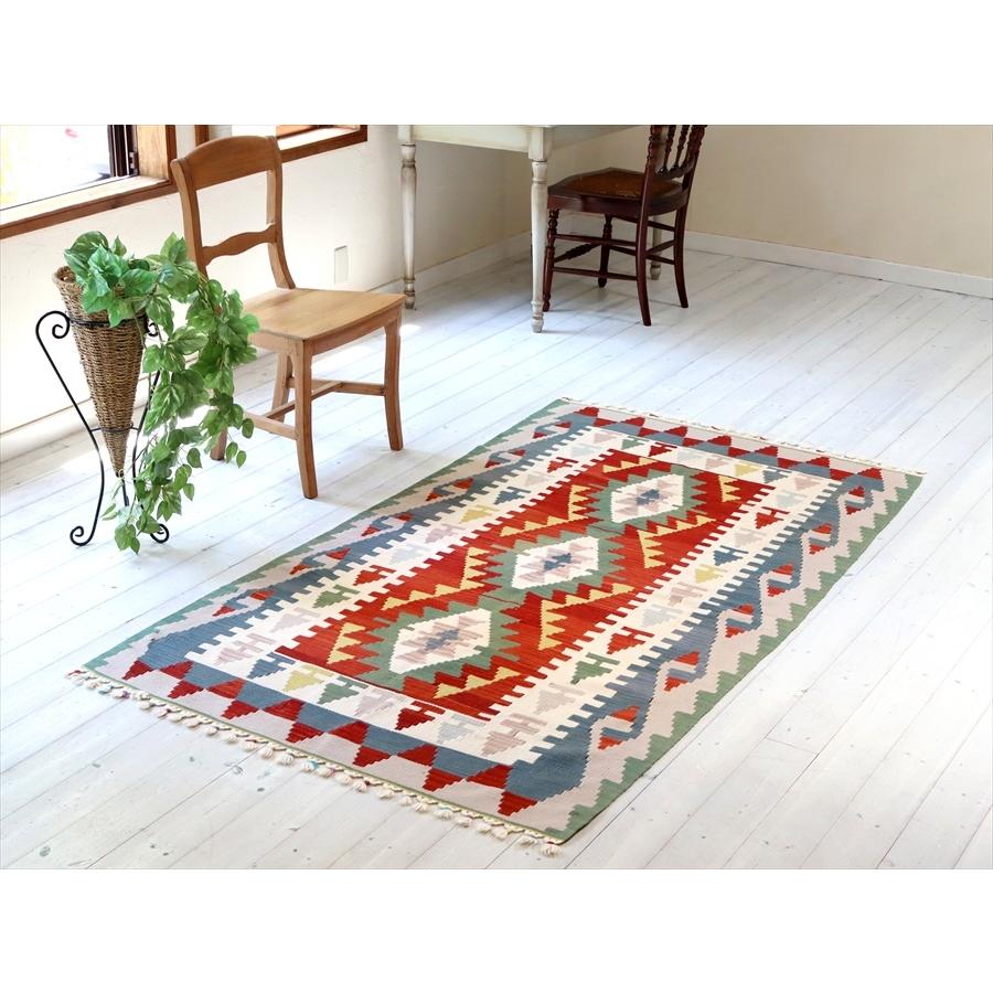 トルコの手織りキリム　セッヂャーデ 201x116cm イーブルアイのモチーフ | ブランド登録なし | 01