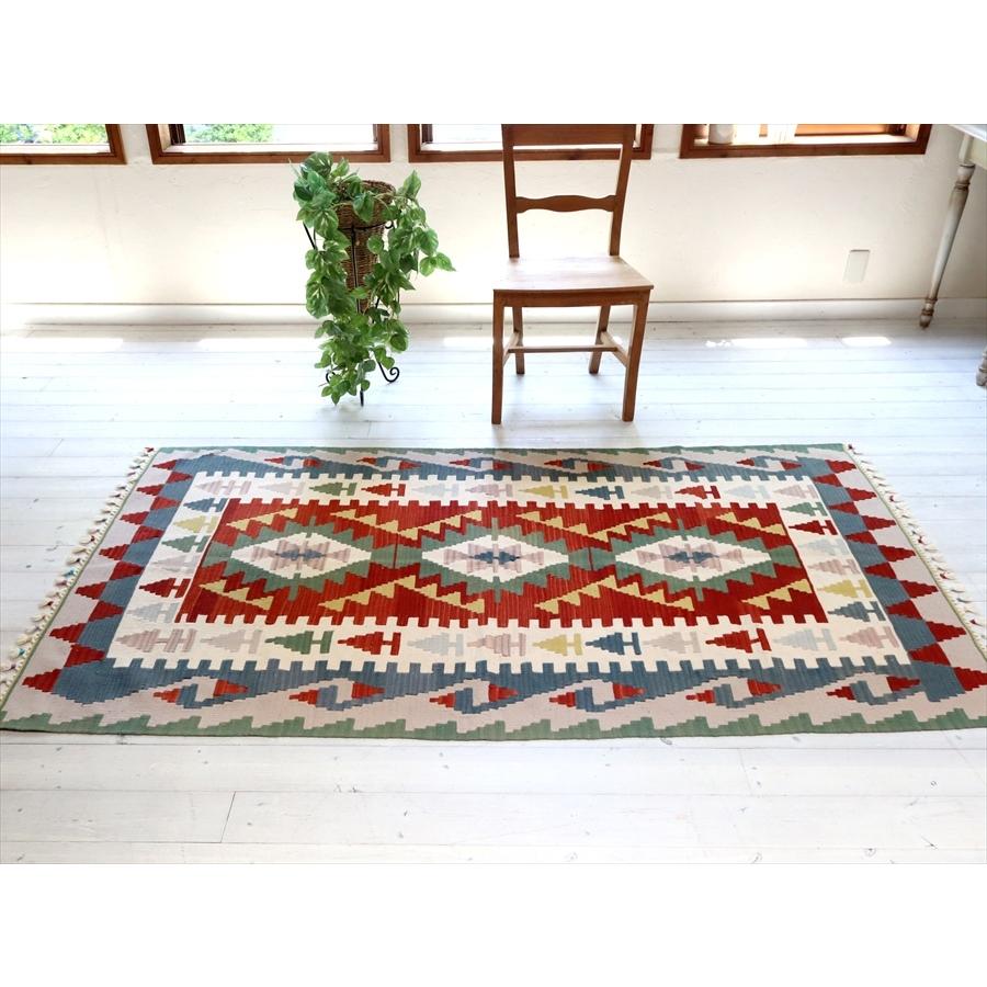トルコの手織りキリム　セッヂャーデ 201x116cm イーブルアイのモチーフ | ブランド登録なし | 02