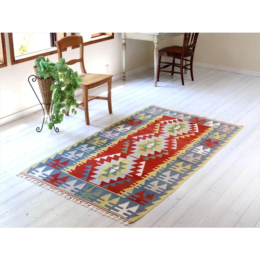 トルコの手織りキリム　セッヂャーデ 201x117cm ３つのイーブルアイ | ブランド登録なし | 01