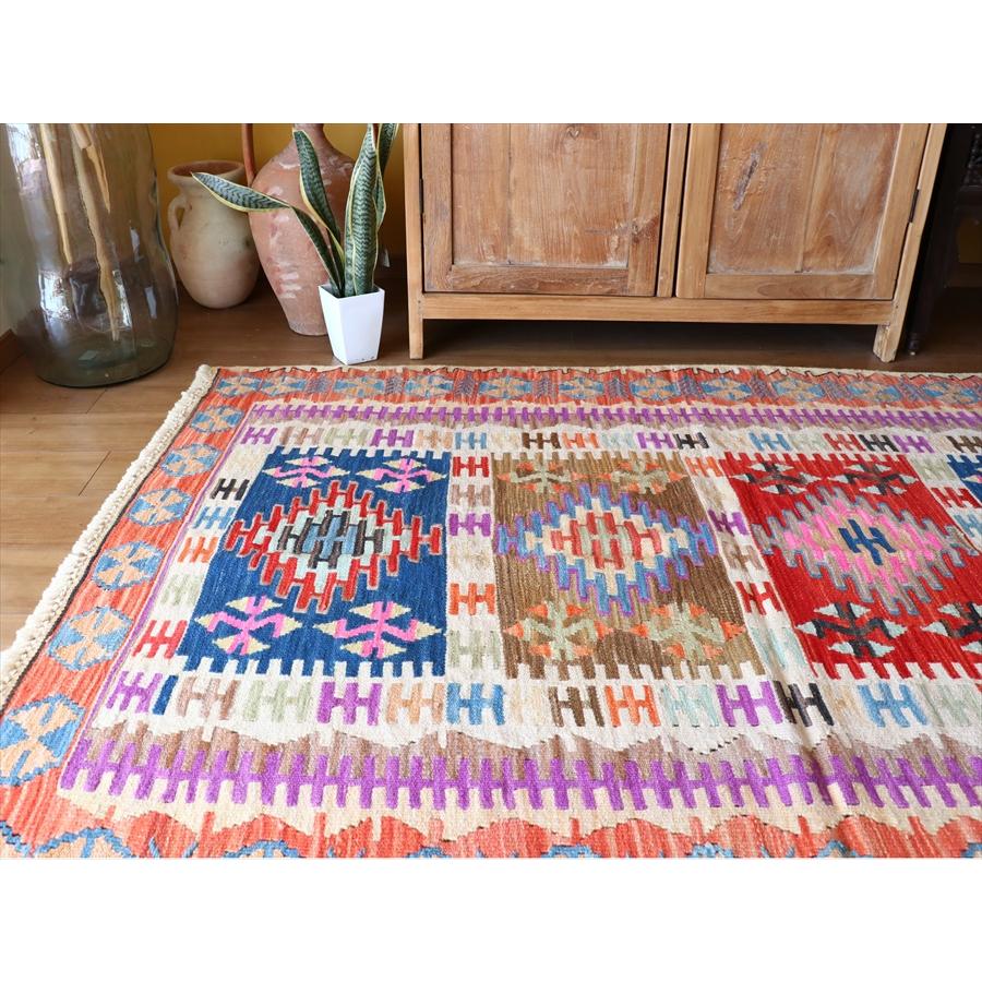 手織りキリム トルコ　カイセリ産 182x129cm 明るいパステルカラー　セッヂャーデ | ブランド登録なし | 06