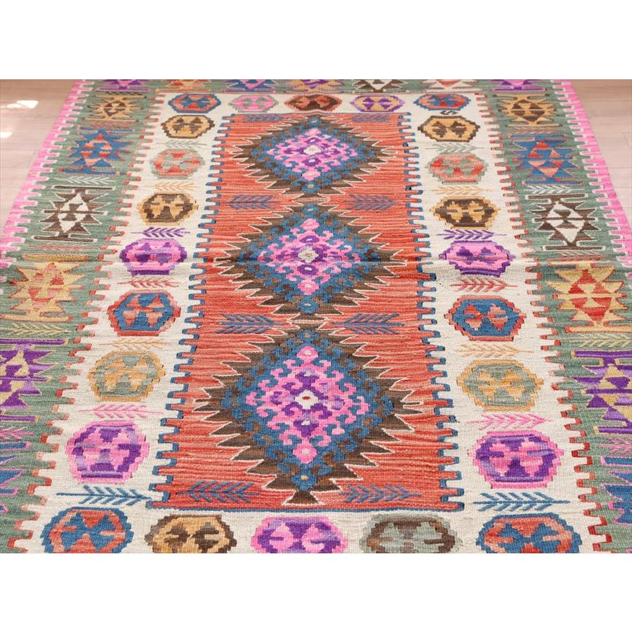 色にこだわるワンランク上のカイセリキリム 175x126cm ドラゴンと麦の穂のモチーフ | ブランド登録なし | 02