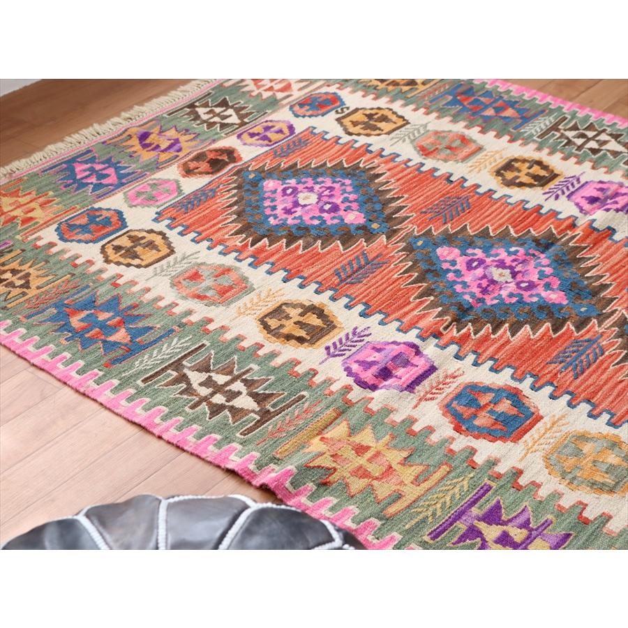 色にこだわるワンランク上のカイセリキリム 175x126cm ドラゴンと麦の穂のモチーフ | ブランド登録なし | 04