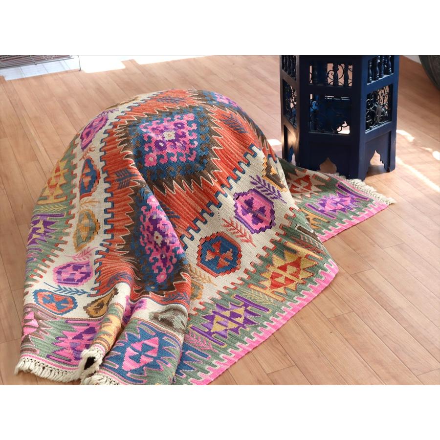 色にこだわるワンランク上のカイセリキリム 175x126cm ドラゴンと麦の穂のモチーフ | ブランド登録なし | 05