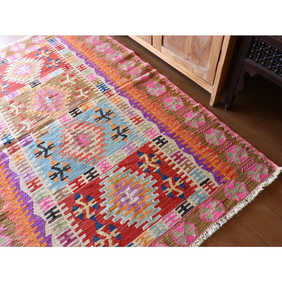 手織りキリム トルコ　カイセリ産 184x131cm 明るいパステルカラー　セッヂャーデ | ブランド登録なし | 02