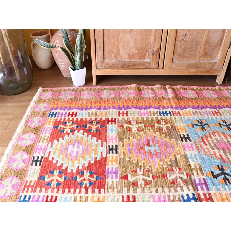 手織りキリム トルコ　カイセリ産 184x131cm 明るいパステルカラー　セッヂャーデ | ブランド登録なし | 05