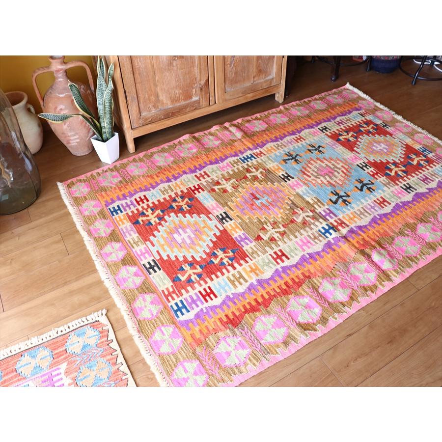 手織りキリム トルコ　カイセリ産 184x131cm 明るいパステルカラー　セッヂャーデ | ブランド登録なし | 06