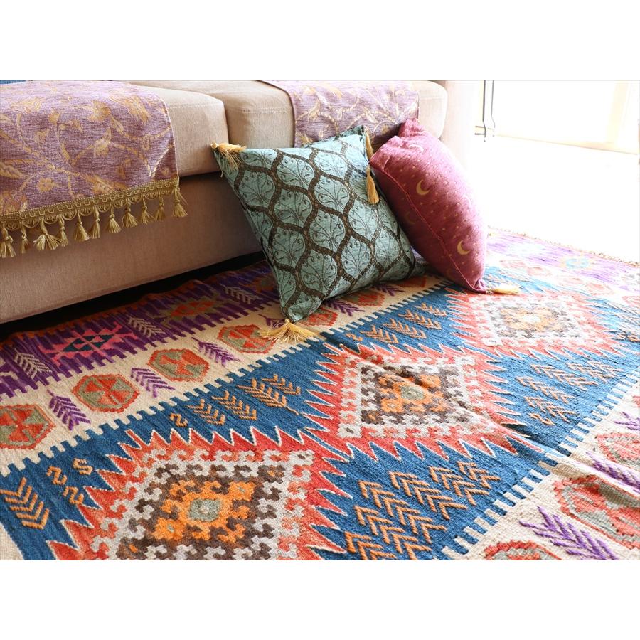 手織りキリム トルコ　カイセリ産 170x124cm 明るいパステルカラー　麦の穂のボーダー | ブランド登録なし | 10