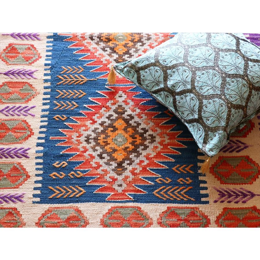 手織りキリム トルコ　カイセリ産 170x124cm 明るいパステルカラー　麦の穂のボーダー | ブランド登録なし | 11