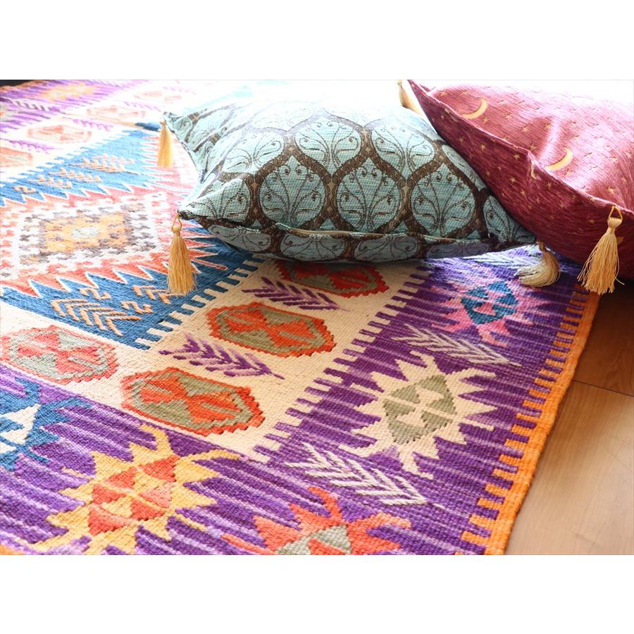 手織りキリム トルコ　カイセリ産 170x124cm 明るいパステルカラー　麦の穂のボーダー | ブランド登録なし | 12