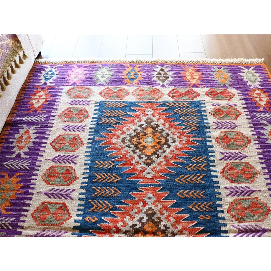 手織りキリム トルコ　カイセリ産 170x124cm 明るいパステルカラー　麦の穂のボーダー | ブランド登録なし | 06