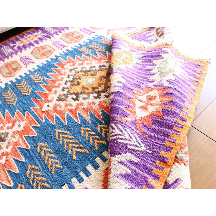 手織りキリム トルコ　カイセリ産 170x124cm 明るいパステルカラー　麦の穂のボーダー | ブランド登録なし | 07