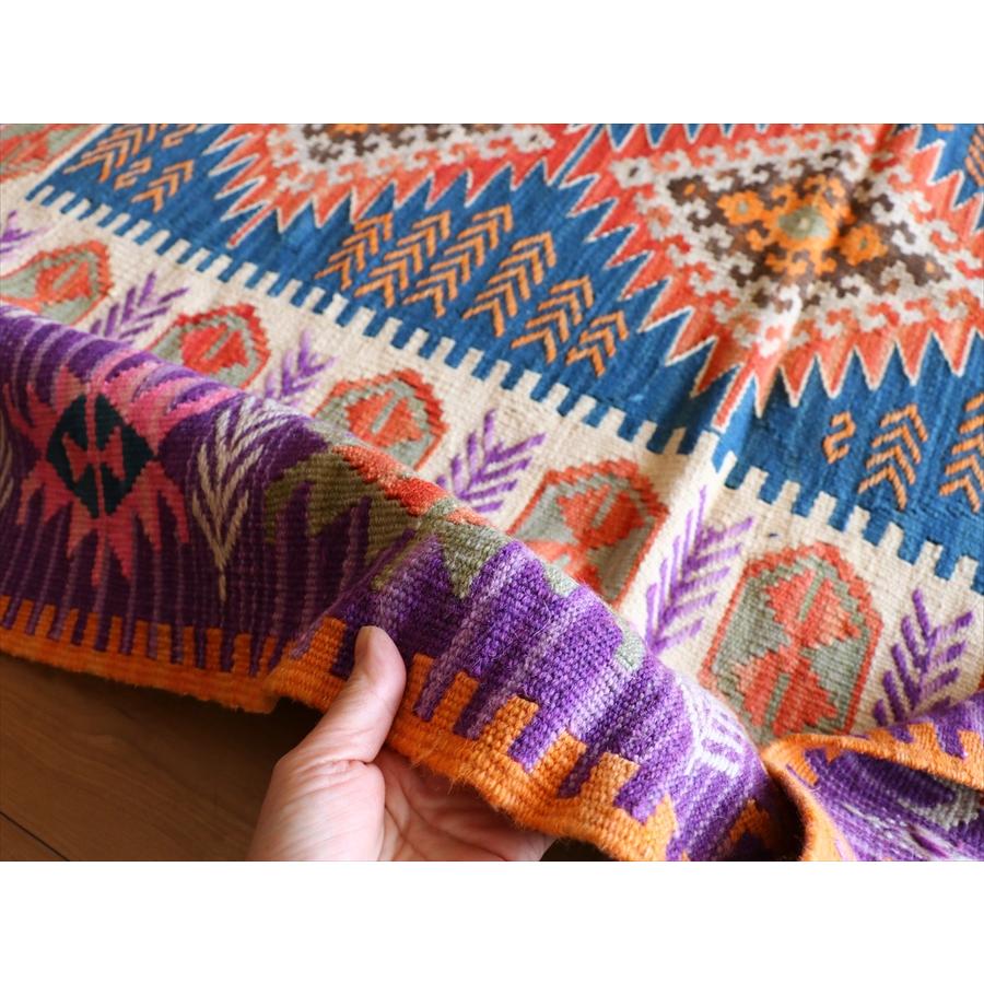 手織りキリム トルコ　カイセリ産 170x124cm 明るいパステルカラー　麦の穂のボーダー | ブランド登録なし | 08