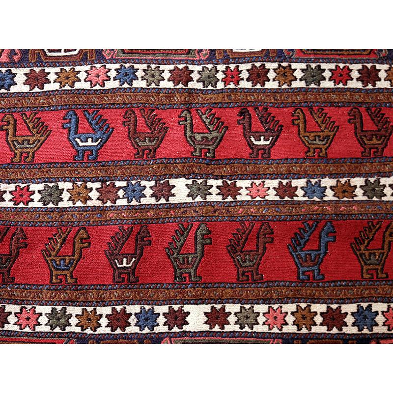 オールドキリム シャーサバン 195x113cm マフラッシュを開いた装飾的なキリム/ピーコックの行列 スマック織り | ブランド登録なし | 04