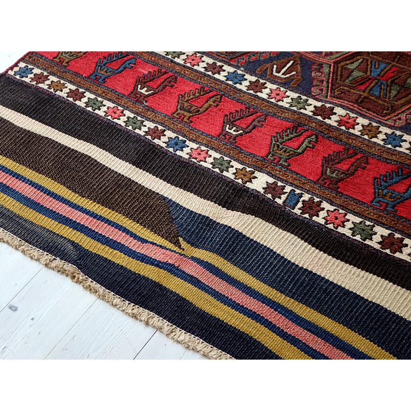 オールドキリム シャーサバン 195x113cm マフラッシュを開いた装飾的なキリム/ピーコックの行列 スマック織り | ブランド登録なし | 05