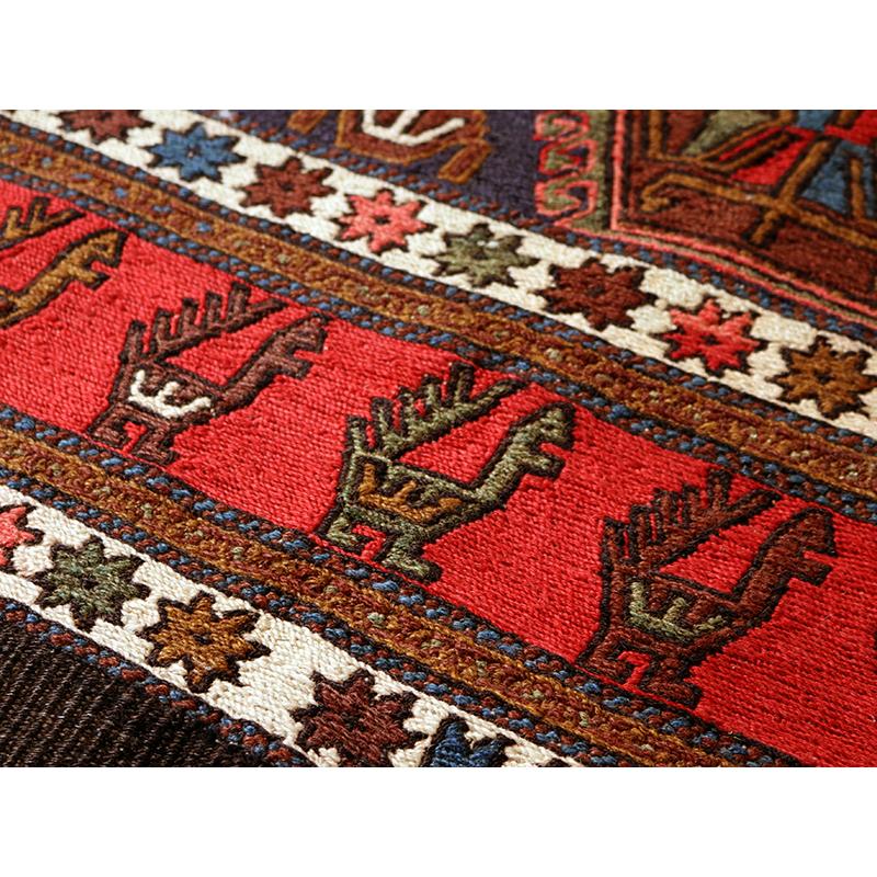 オールドキリム シャーサバン 195x113cm マフラッシュを開いた装飾的なキリム/ピーコックの行列 スマック織り | ブランド登録なし | 06