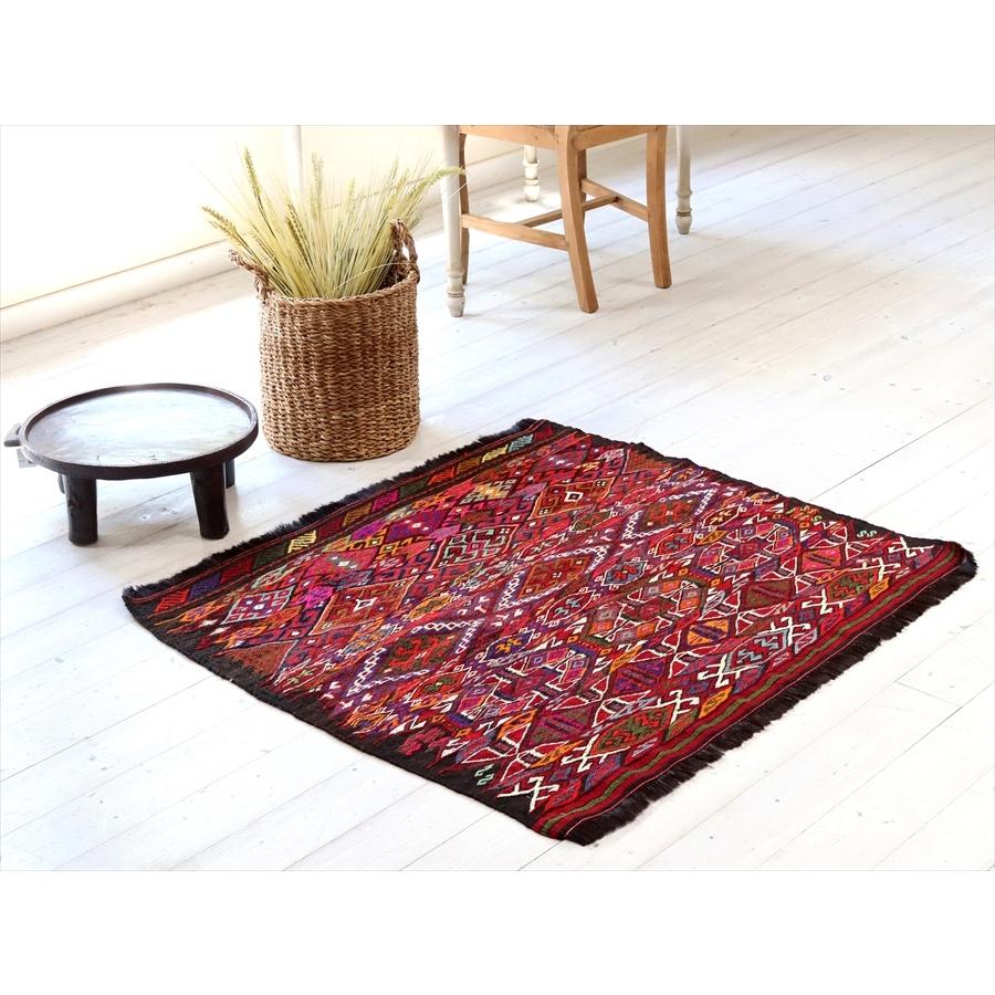 オールドキリム ムート  95x107cm チュアルを開いたカラフルジジム | ブランド登録なし | 01